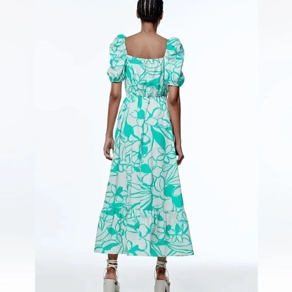 ZARA PRINTED POPLIN DRESS - Picture 9 of 11